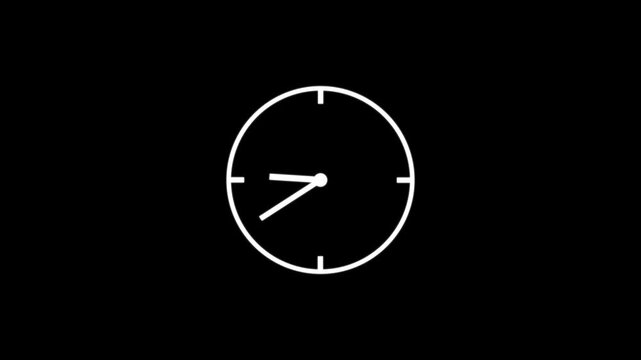 Abstract new analog clock icon animation.