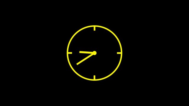 Abstract new analog clock icon animation.