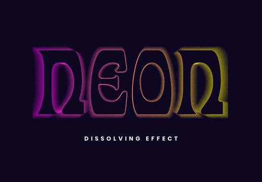 Neon Glow Grain Text Effect