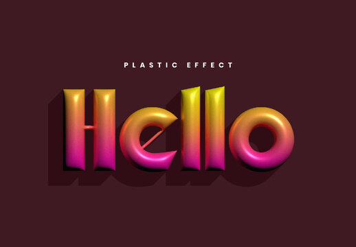 Glossy Plastic 3D Text Effect