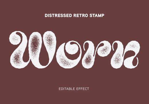 Grain Distressed Retro Stamp Text Effect