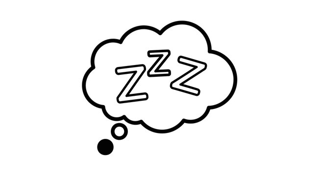 Dream Cloud with Zzz Symbol, Thought Bubble Icon, Sleep and Relaxation Concept, Vector Illustration Graphic