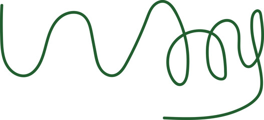 Obraz premium Presents a stylized, cursive representation, made up of a single, continuous green line. This design choice emphasizes fluidity and elegance, as the line gracefully curves and bends, drawing the 