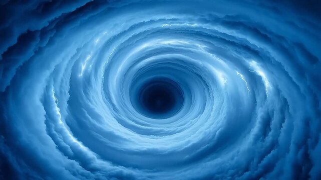 Blue swirling cloud vortex
