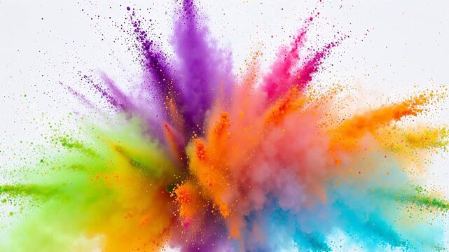 Colorful powder explosion