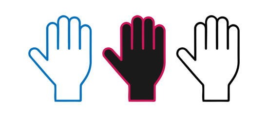Obraz premium three hands in different colors for design