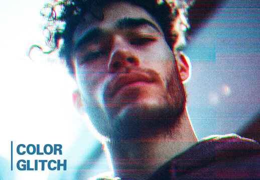 Neon RGB Glitch Photo Effect