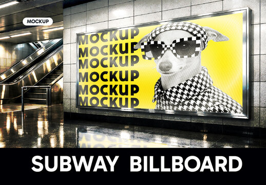 Modern Subway Billboard Mockup