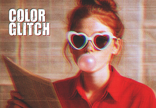 Vintage RGB Glitch Photo Effect