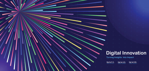 Digital innovation abstract background with colorful light trails © PrimeVisuals