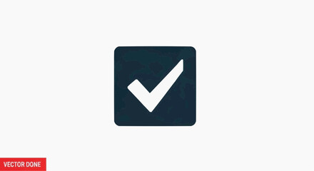 Check Mark Square Icon Symbol for Approval, Verification and Completed Task Concept, Tick Mark Button for Checklist, Confirmation and Success Message, Minimal Vector Graphic for Web and App Design