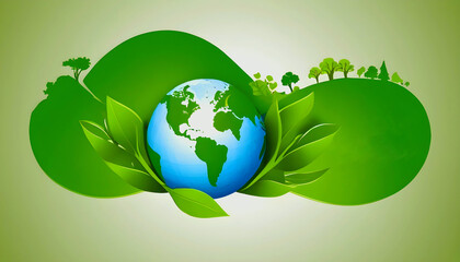 Fototapeta premium Live green everyday with sustainable lifestyle is one of the main issue for the Earth Day world earth day banner, created with generative ai