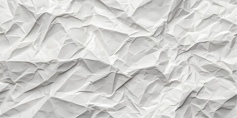 Obraz premium Seamless Crumpled Paper Background - Tileable White Texture Pattern