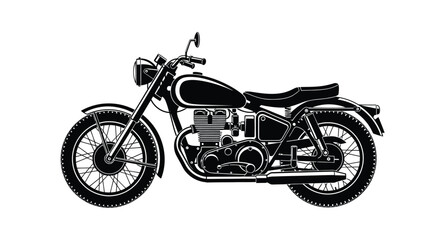 Fototapeta premium A classic black and white illustration of a vintage motorcycle