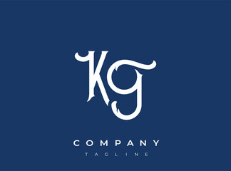 Elegant company logo template with stylish kg monogram design