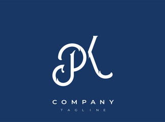 Fototapeta premium Elegant company logo template with stylish letter pk monogram