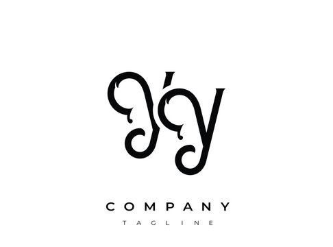 Elegant letter gy logo design template for company branding purposes