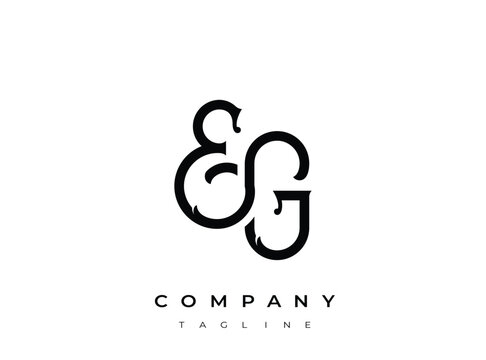 Elegant modern monogram logo design with interconnected letters on transparent background