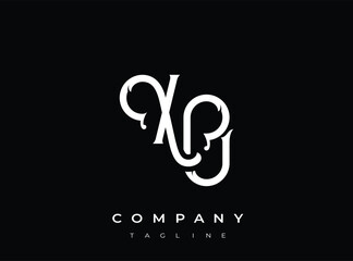 Elegant white letter x and b logo design on transparent background © Mahamud