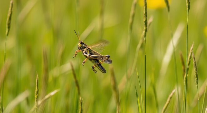grasshopper on the grass