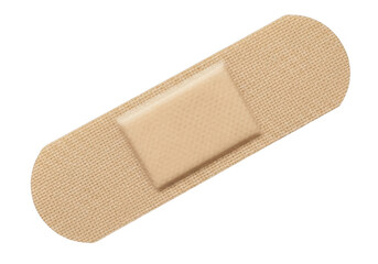 A beige band aid with a tan pad