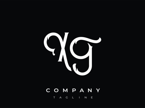 Elegantmonogramlogowithxginitialsonsolidbackgroundforcompany