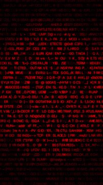 Vertical Red **Cyber Security Hack Danger** Code Background for Reels 4K