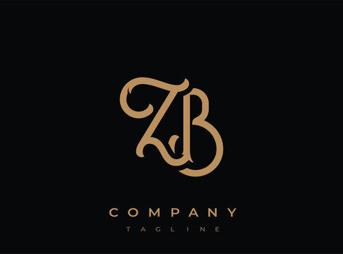 Golden zb company logo on transparent background for branding purposes