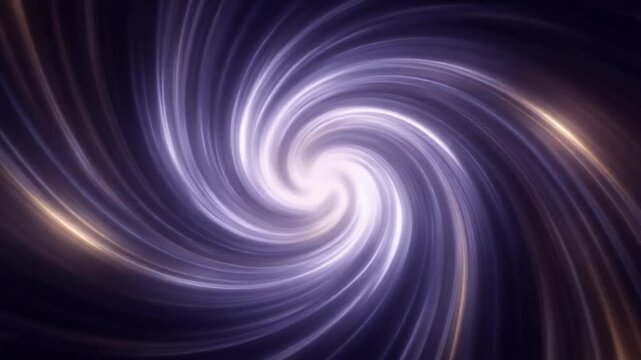 Vibrant purple spiral swirls dynamically in a dark space with glowing lines.