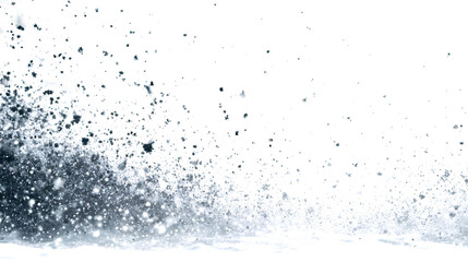 Obraz premium Dynamic falling snow particle blizzard effect white background cinematic VFX overlay Stock Illustration