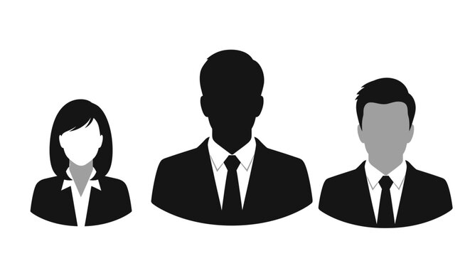 Professional user avatars representing diverse businesspeople and team members for profile icons and organizational charts
