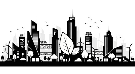 Obraz premium City Skyline with Modern Buildings.