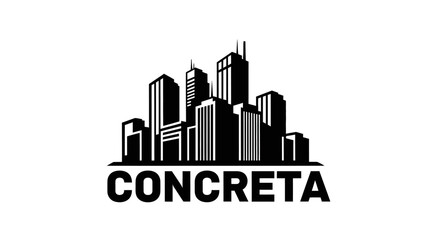 Fototapeta premium Black and white city skyline logo.