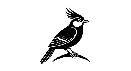 Obraz premium Black silhouette of a bird standing.