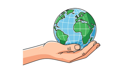 Hand holding the planet Earth globe. © sarmadi