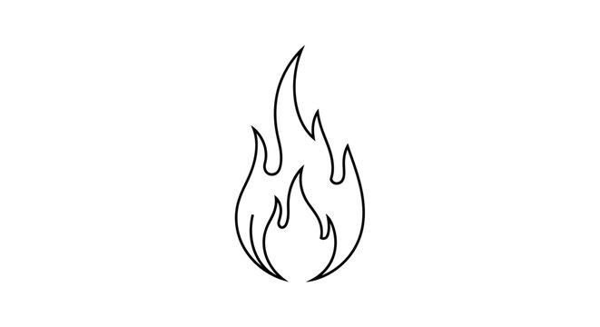 Simple flame icon design element.
