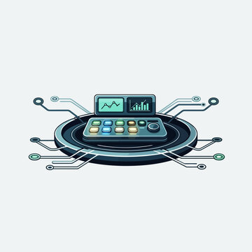 Audio mixer with digital screen interface.