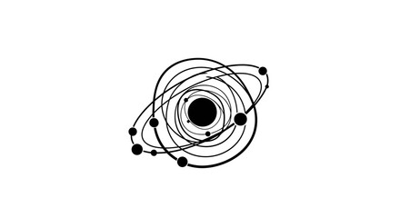 Black Hole with Swirling Orbit Lines. © taufik
