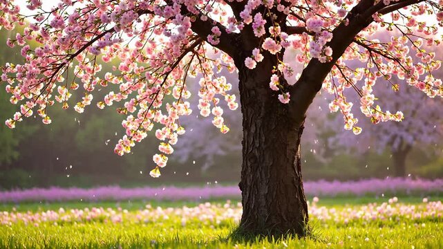 Cherry blossom tree in bloom