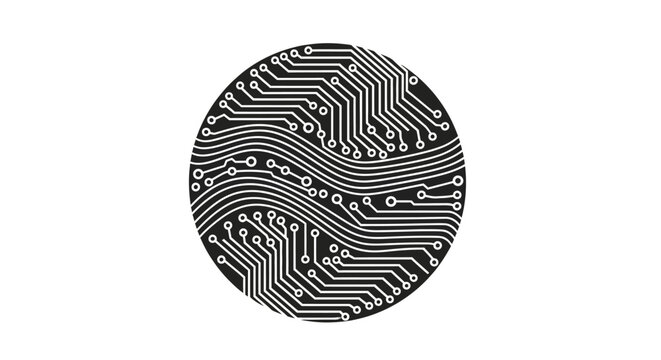 Circular Circuit Board Pattern, Technology Concept, Digital Abstract Background