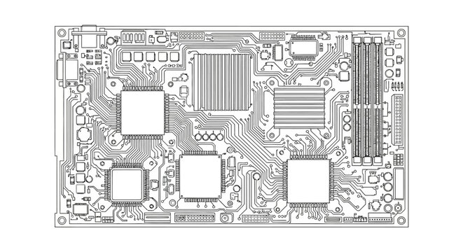 Computer Motherboard Schematic - Circuit Board Layout