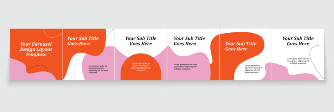 Instagram carousel template layout design for five tips sharing on social media. LinkedIn carousel banner design vector template