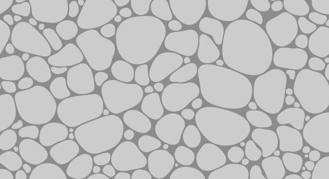 Seamless Grey Pebble Pattern Background, Organic Stone Texture, Natural Abstract