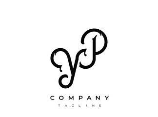 Fototapeta premium Stylishyplettermonogramlogodesignwithcompanytaglineisolated