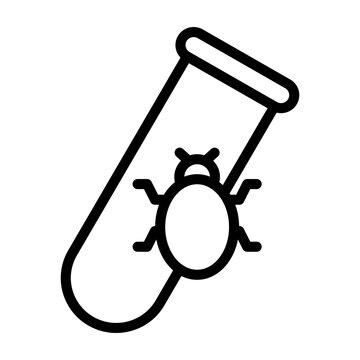 Bug Testing Vector Line Icon Design