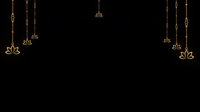 Diwali hanging lamp seamless loop Animation video transparent background with alpha channel.