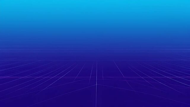 Abstract perspective grid on a dark blue background with gradient coloring