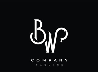 Fototapeta premium White bw company logo template on transparent background design