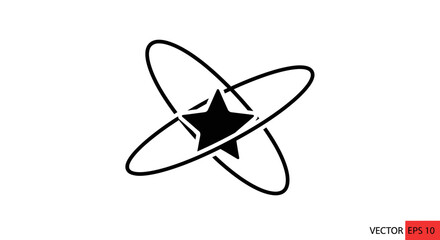 Black star in orbiting lines. © yanto