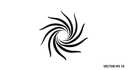 Fototapeta premium Black swirl graphic design element.